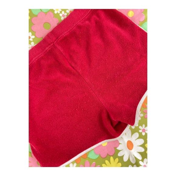 Vintage Gymboree Terrycloth Shorts Red White 2002 Retro Y2K Sz 8 Youth 70s Style - Picture 5 of 7